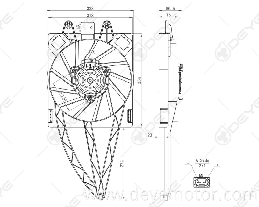 51732069 51764532 hot selling car radiator cooling fan for FIAT PANDO